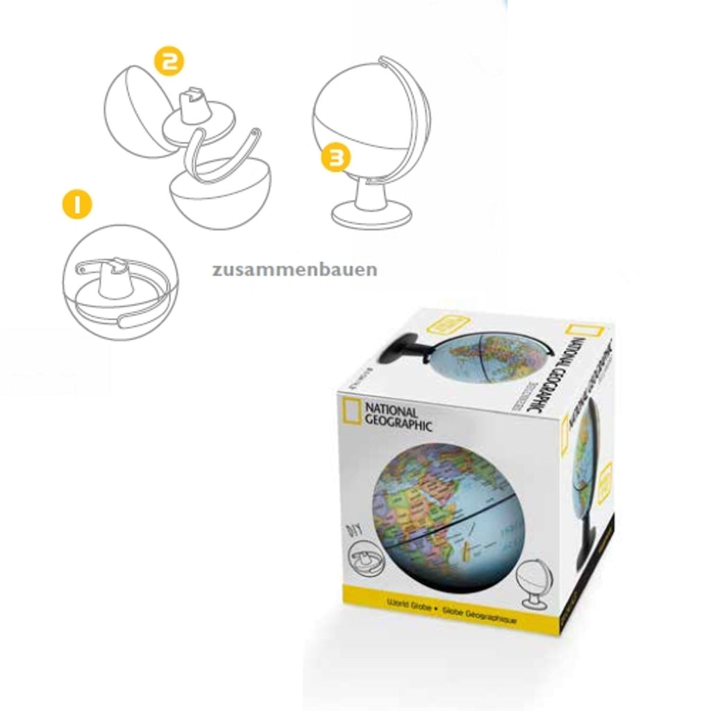 National Geographic Miniglobus Sixteen Beginners 16 cm politisch, Verpackung